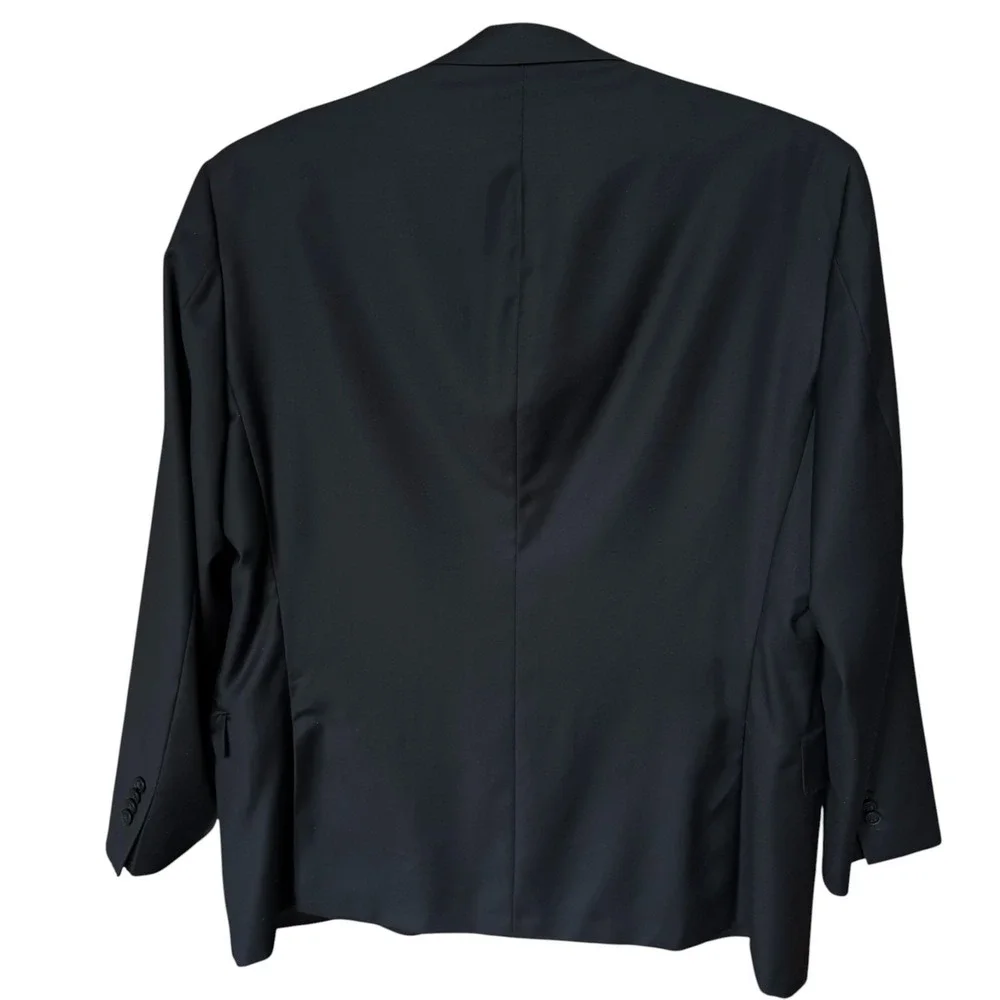 Peter Millar Black Wool Blazer Mens 48R Two Button Suit Jacket Office Formal NEW